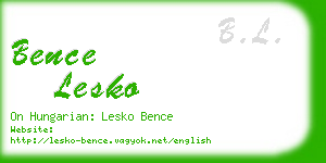 bence lesko business card